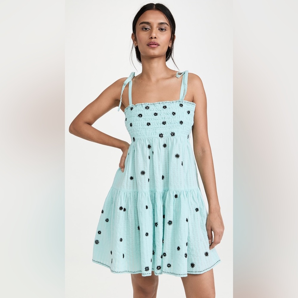 Tanya Taylor Light Blue Floral Dress